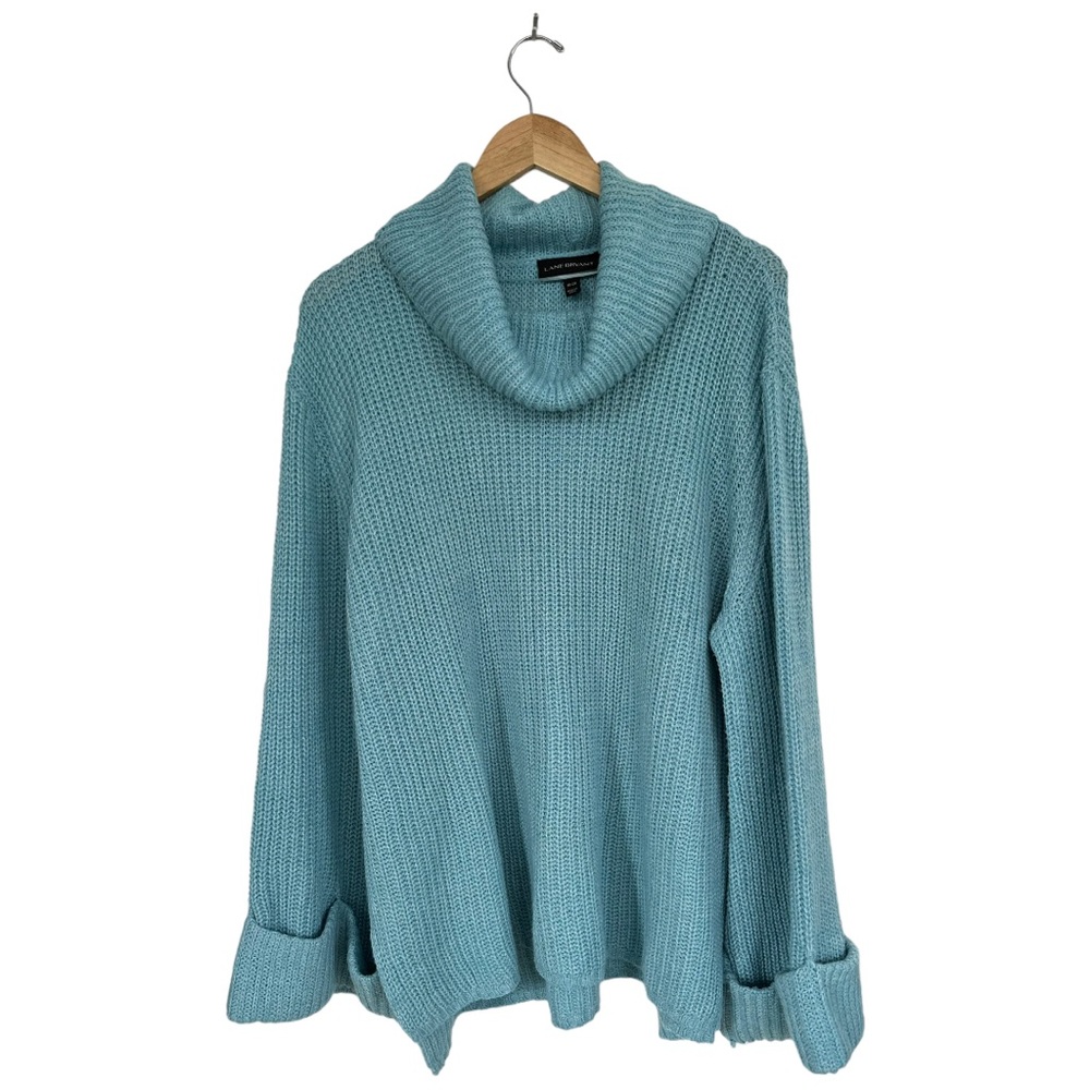 Lane Bryant Cowl Neck Sweater Loose Cuffed Sleeves Blue Size 18/20 - Picture 5 of 12